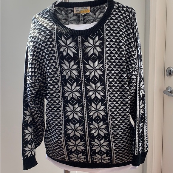 Womens Saturday Morning snowflake knit sweater XL - Picture 2 of 12